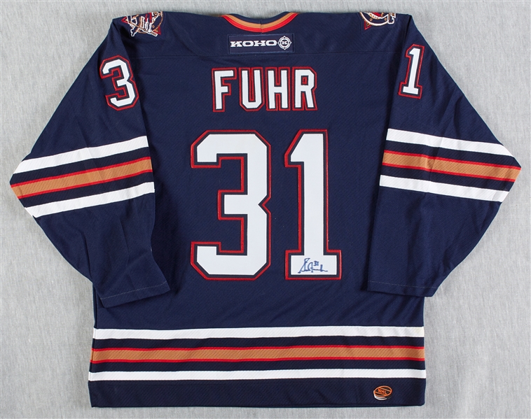 Grant Fuhr Signed Oilers Jersey (BAS)