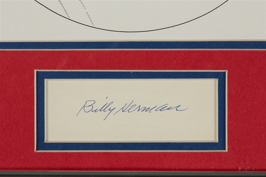 Billy Herman Cut Signature with Murray Tinkelman Original Illustration