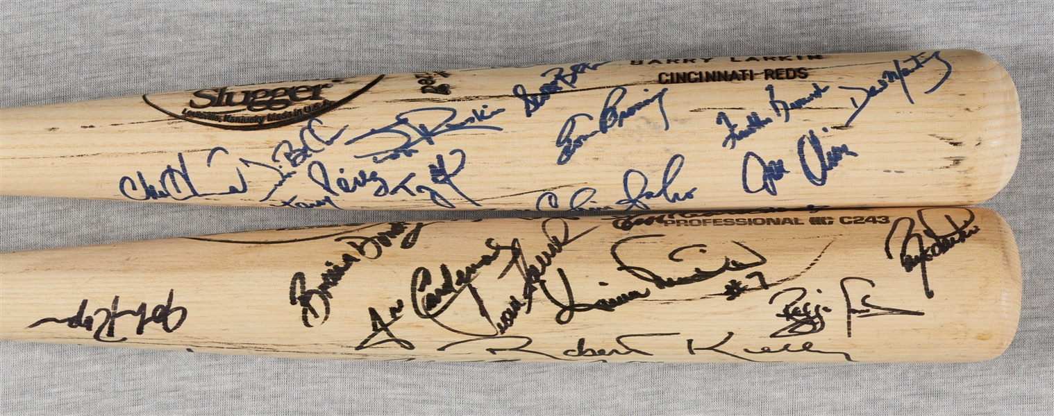 1992 & 1993 Cincinnati Reds Team-Signed Bats Pair (2)