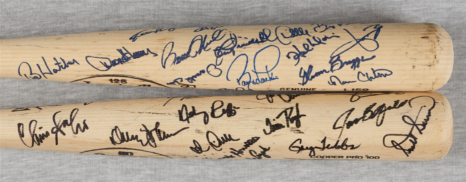 1992 & 1993 Cincinnati Reds Team-Signed Bats Pair (2)