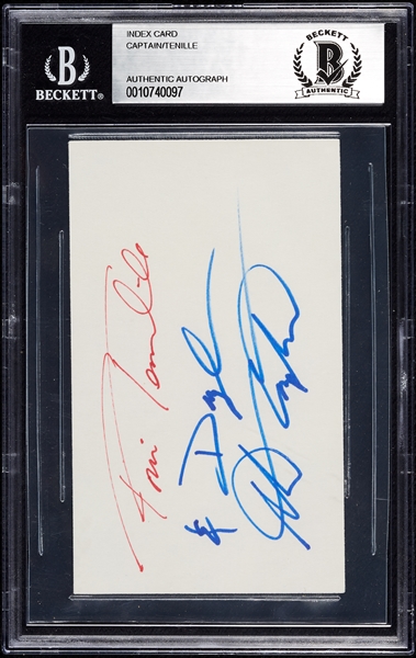 Captain & Tennille Signed Index Cards (BAS)