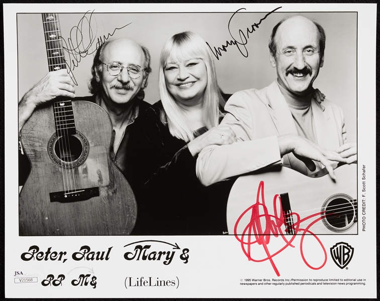 Peter, Paul & Mary Signed 8x10 Photo (JSA)