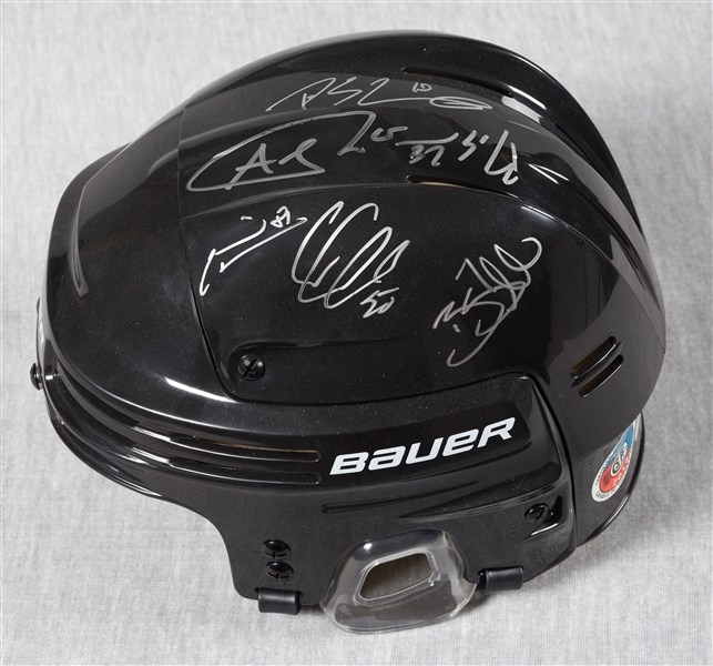 2012-13 Chicago Blackhawks Stanley Cup Champs Multi-Signed Bauer Helmet (9)