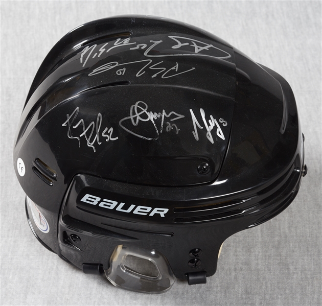 2012-13 Chicago Blackhawks Stanley Cup Champs Multi-Signed Bauer Helmet (9)