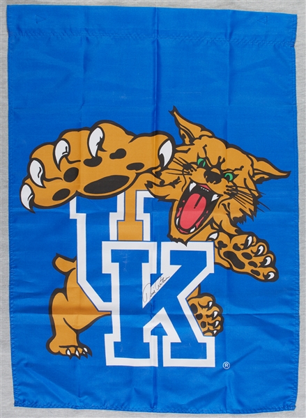 Rick Pitino Signed Kentucky Wildcats Flag (BAS)