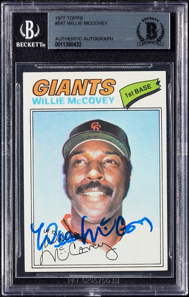 Willie McCovey Signed 1977 Topps No. 547 (BAS)