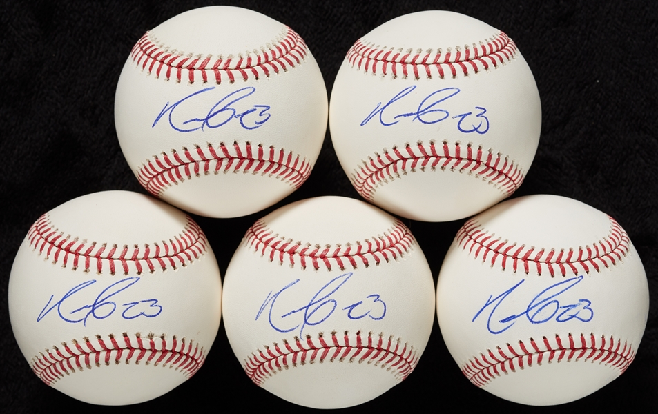 Nelson Cruz Single-Signed OML Baseballs (5) (BAS)