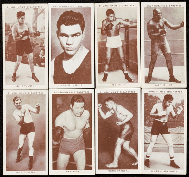 1938 Churchman’s Boxing Complete Set with Jack Johnson, Joe Louis & Dempsey (50)