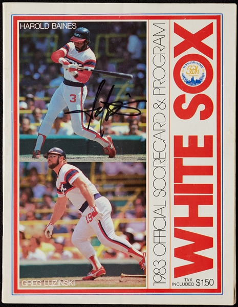 Harold Baines Signed White Sox Yearbook (BAS)
