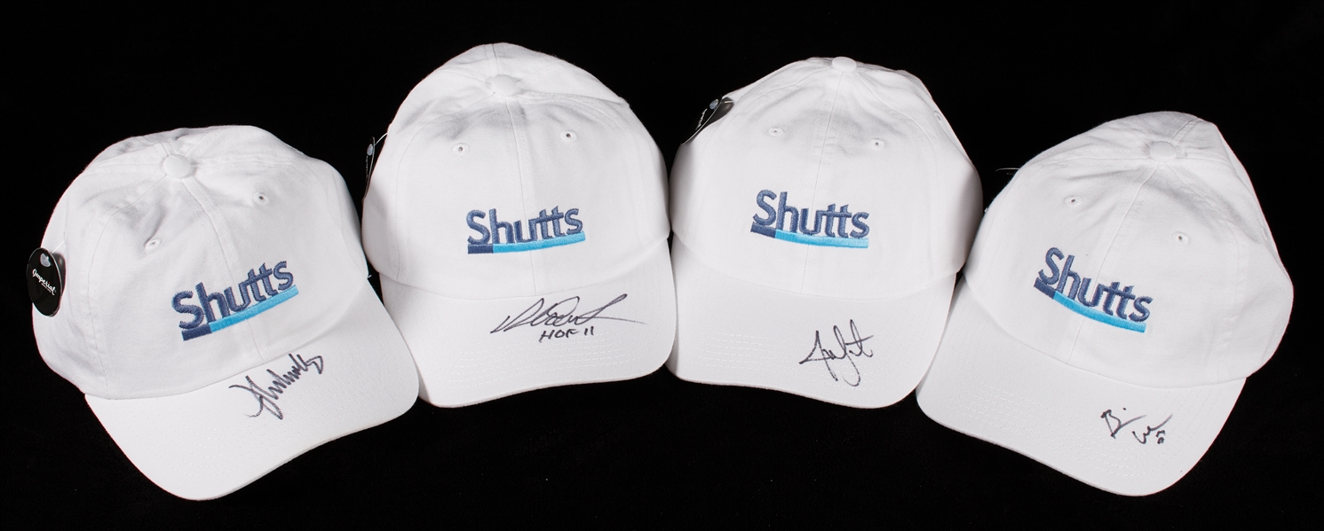 Sports Greats Signed Golf Caps Group with Urlacher, Dent, Lester & Smoltz (4)