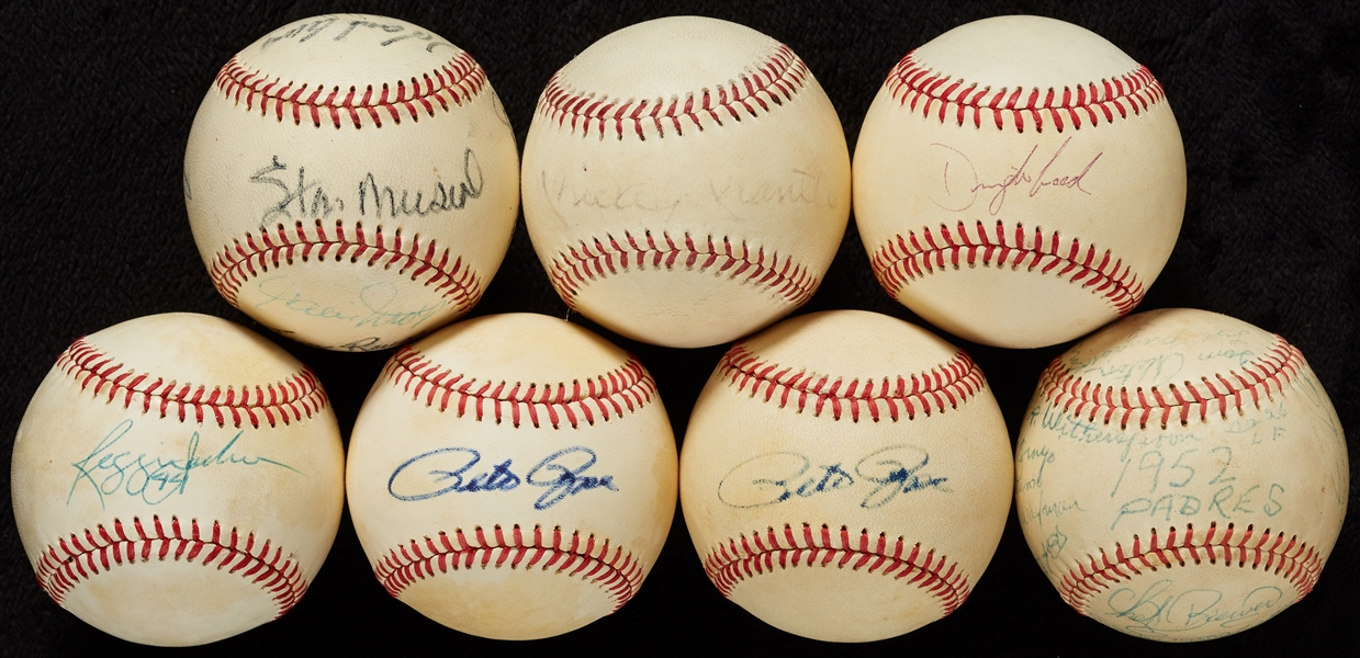 Baseball Greats Signed Collection with Mantle, Aaron, Mays (14)
