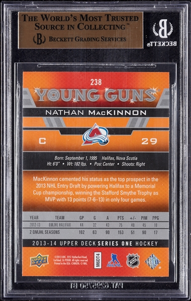 2013-14 Upper Deck Nathan MacKinnon RC No. 238 BGS 9.5