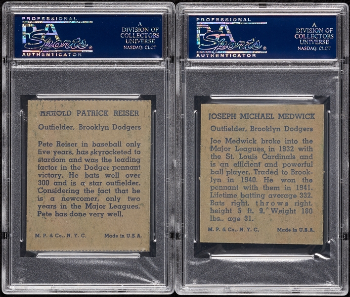 1943 R302-1 MP & Co. PSA 6 Pair with Medwick and Reiser (2)