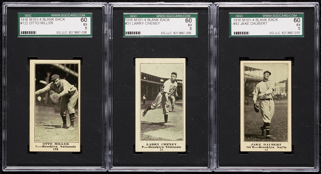 1916 M101-4 Sporting News Blank Back SGC 5 Graded Trio (3)