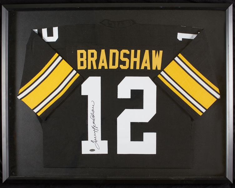 Terry Bradshaw Signed Steelers Jersey in Frame (Steiner)