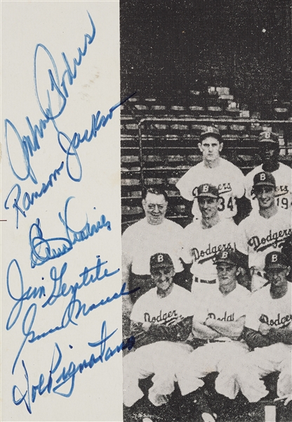1955 Brooklyn Dodgers Multi-Signed Broadside (10) (BAS)