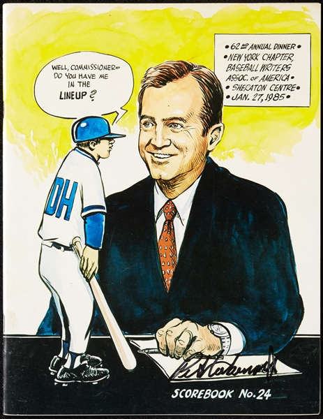 Peter Ueberroth Signed 62nd Baseball Writers Dinner (1985) (BAS)