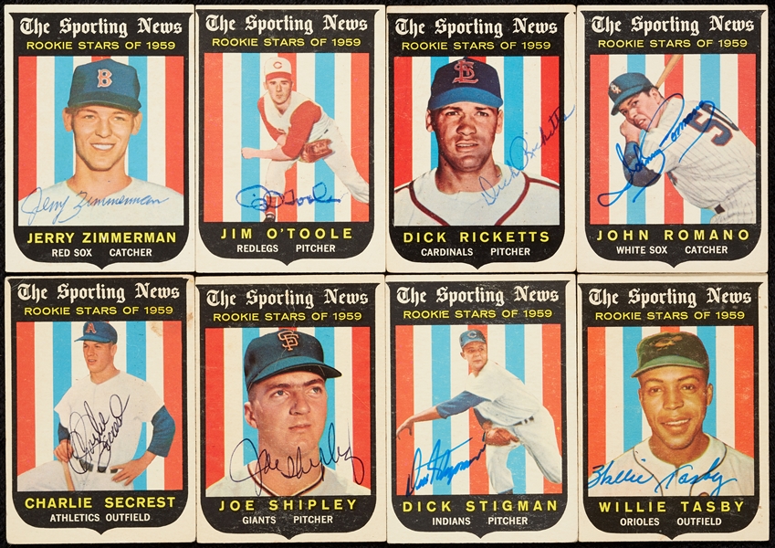 Signed 1959 Topps The Sporting News RCs Group (23)