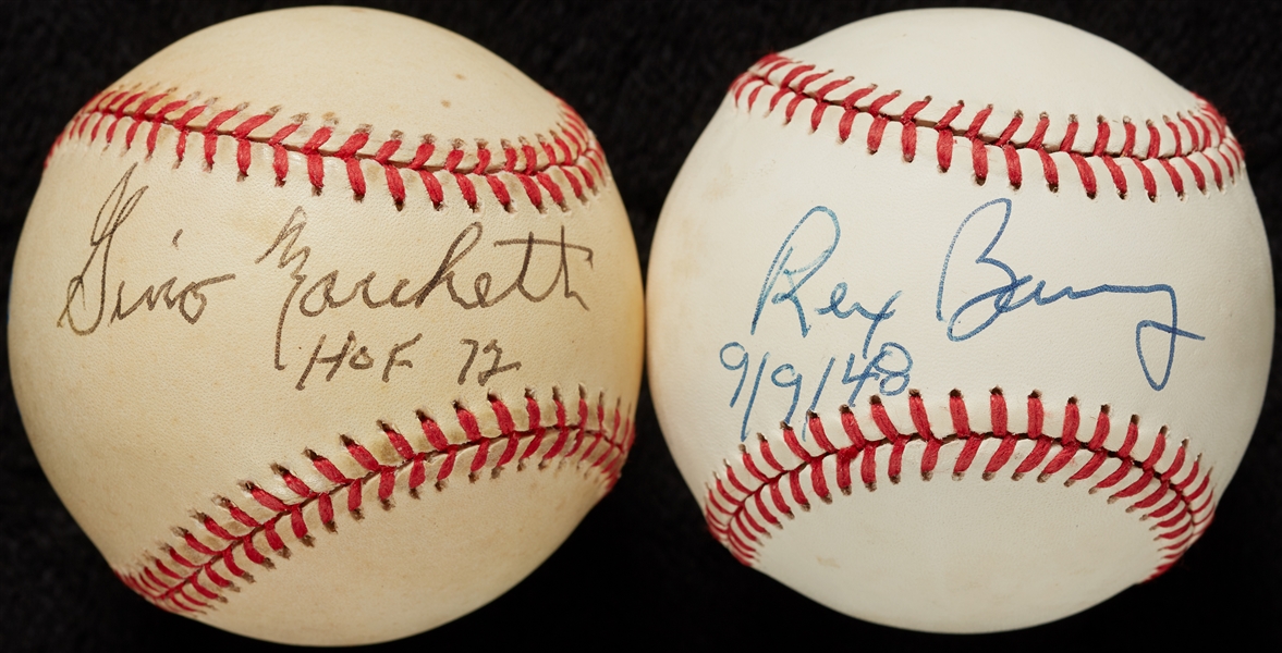 Gino Marchetti & Rex Barney Single-Signed Baseballs (2)