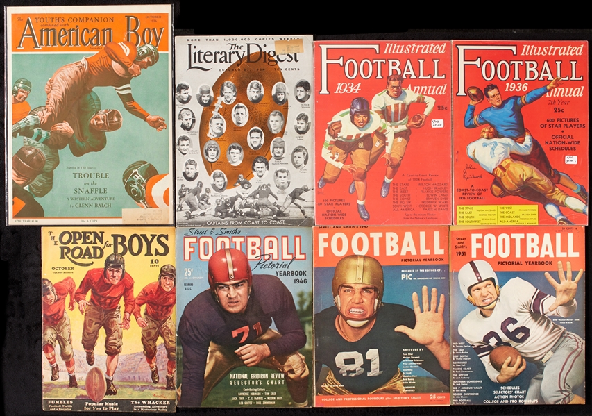 1934-59 Football Guides, Yearbooks and Pulp Magazines (60)
