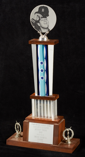 1968 Mickey Lolich World Series Trophy From Chicago BBWAA