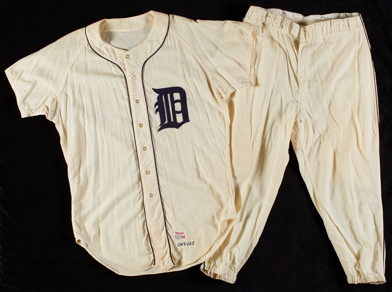 Mickey Lolich 1968 Game-Used Detroit Tigers Postseason Set 3 Home Flannel Jersey & Pants