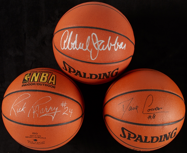 Kareem Abdul-Jabbar, Dave Cowens & Rick Barry Signed Basketballs (3)