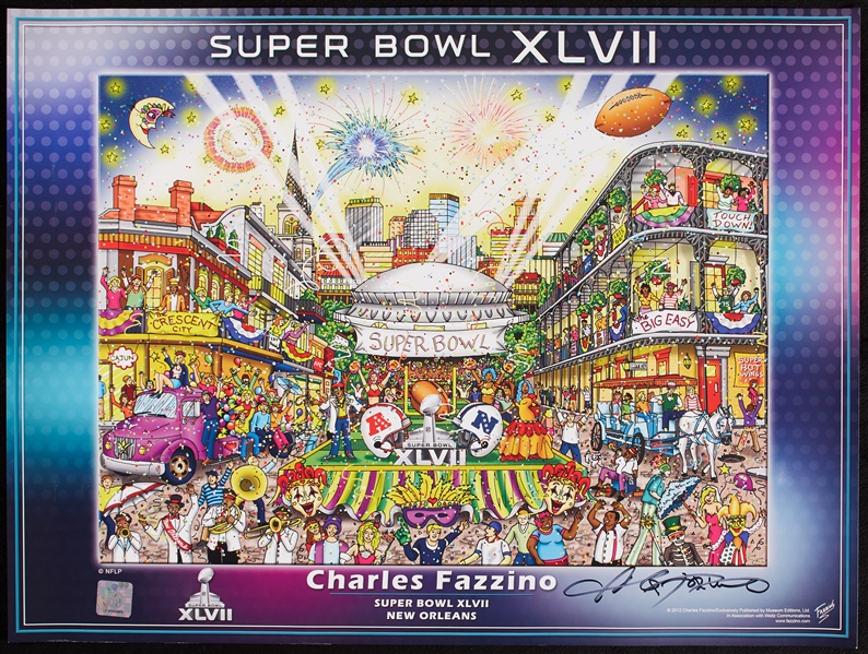 Charles Fazzino Signed Super Bowl XLVII Poster