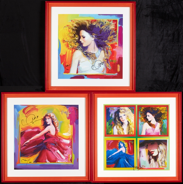 Taylor Swift & Peter Max Signed Series of Framed Prints (3)