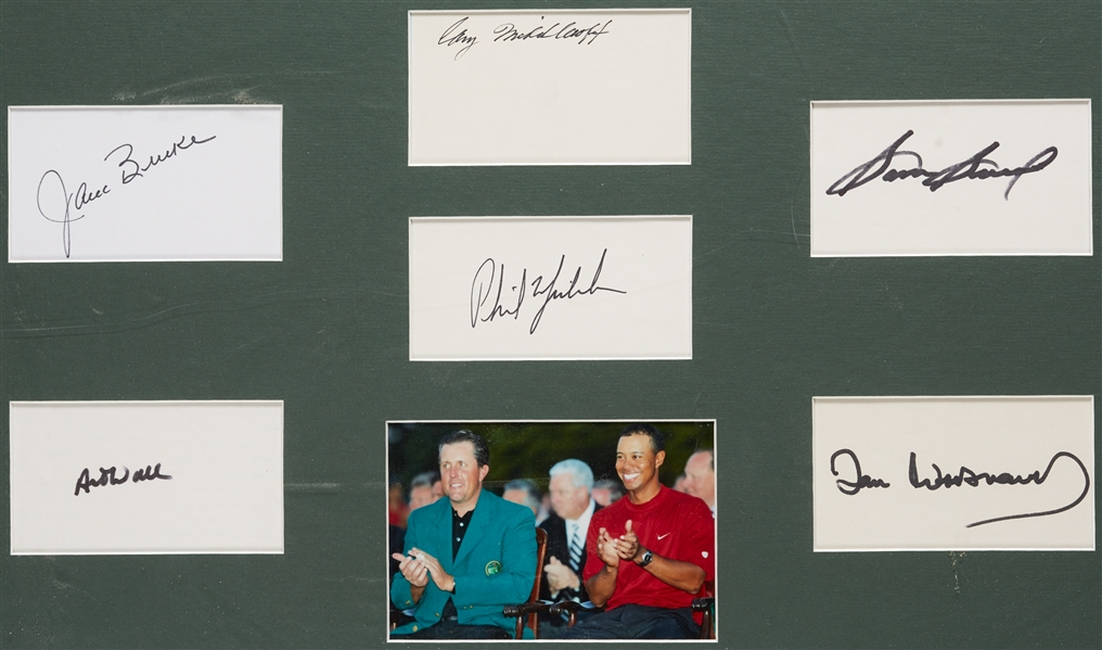Masters Champions Signed Framed Index Card Display with Ben Hogan (14) (JSA)