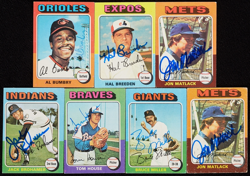 Signed 1975 Topps Mini Group with Pete Rose (29)