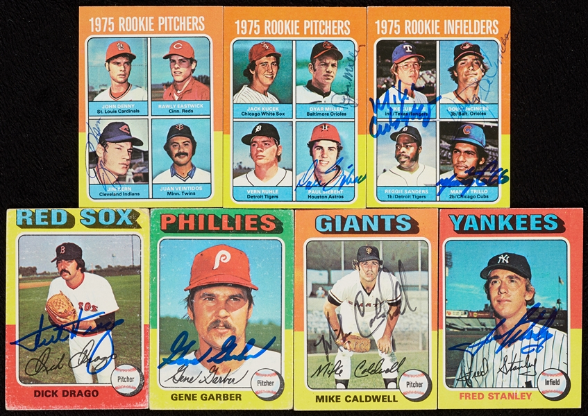Signed 1975 Topps Mini Group with Pete Rose (29)