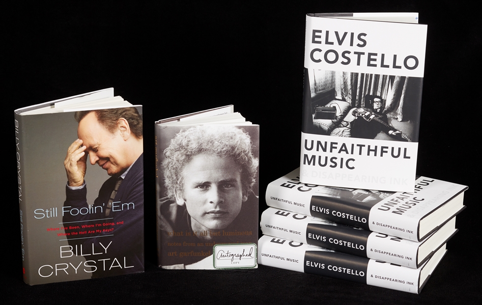 Art Garfunkel, Elvis Costello & Billy Crystal Signed Books Group (6)
