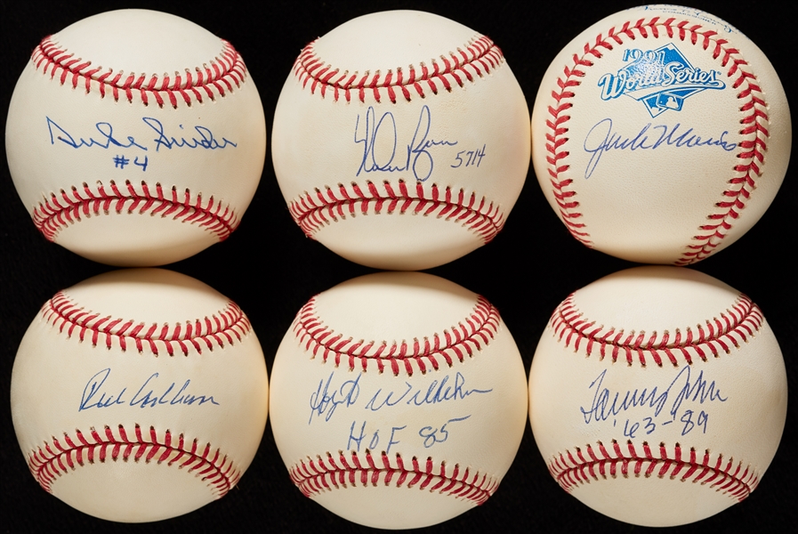 HOFers & Tommy John Single-Signed Baseball Group (6)