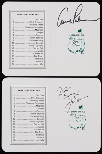 Arnold Palmer & Jack Nicklaus Signed Masters Scorecards (2) (JSA)