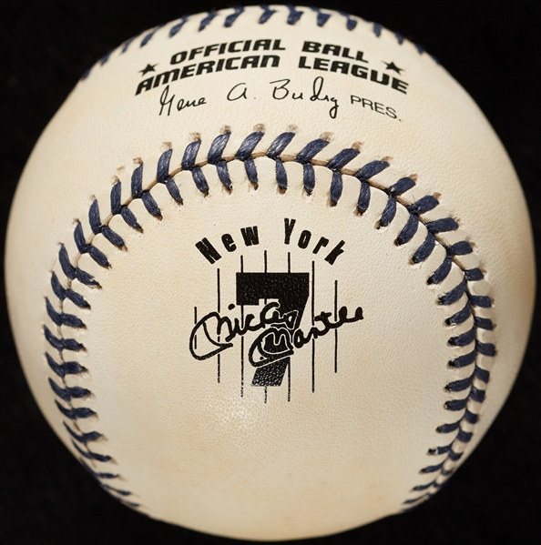 Mickey Mantle Signed Baseball Display (JSA)