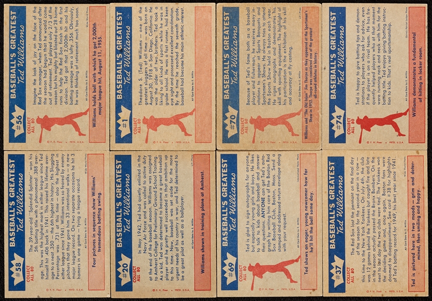 1959 Fleer Life of Ted Williams Group, Seven Slabbed, Plus Root Beer Caps (31)
