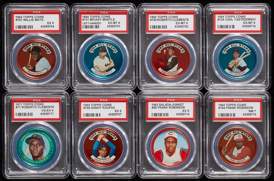 1964 Topps Baseball Coins Group With Hall of Famers, a Dozen Slabbed (71)