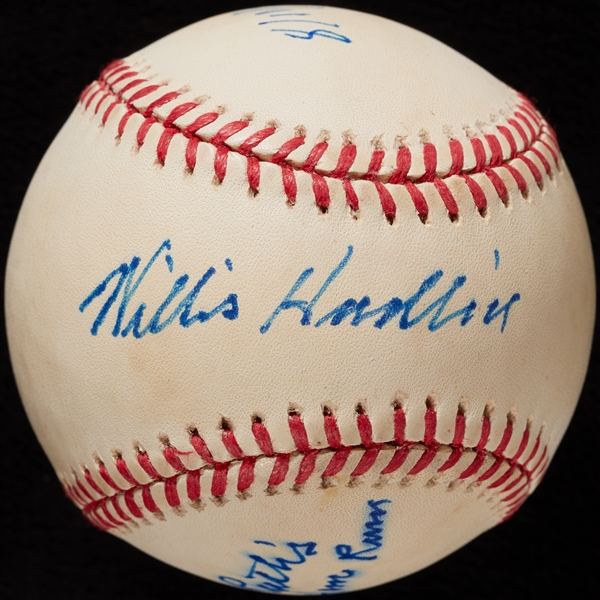 Willis Hudlin Signed OAL Baseball Babe Ruth's 500th Homer 8-11-29