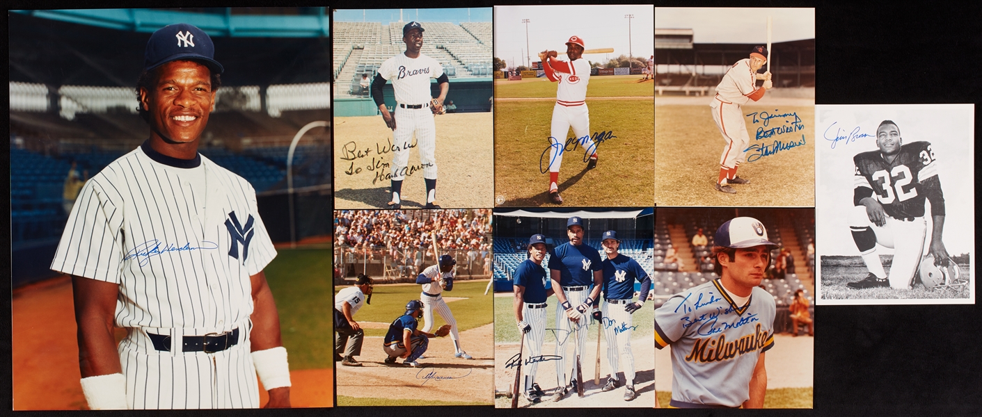 Signed Photo Group with Hank Aaron, Jim Brown, Musial (24)