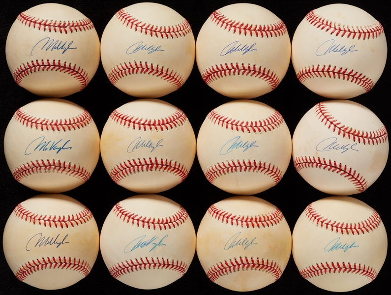 Mo Vaughn Single-Signed OAL Baseballs (12)