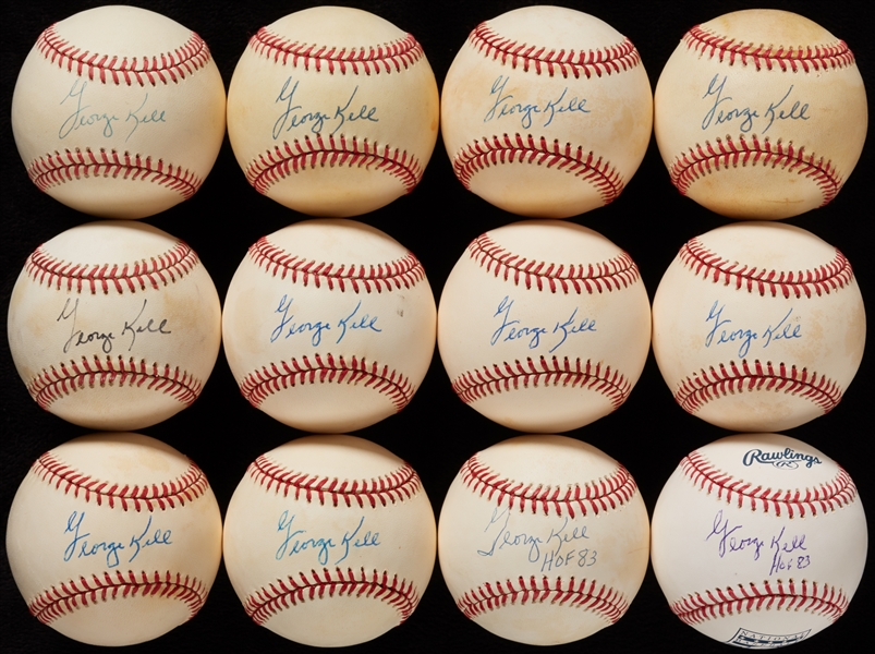 George Kell Single-Signed OAL Baseballs (12)