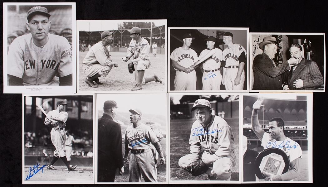 Signed 8x10 Photo Group with Vince DiMaggio, Gehringer, Cepeda, Dickey (20)