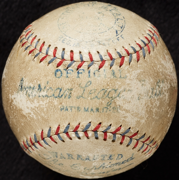 Babe Ruth, Lou Gehrig, Tony Lazzeri & Benny Bengough Signed OAL Baseball (4) (PSA/DNA)