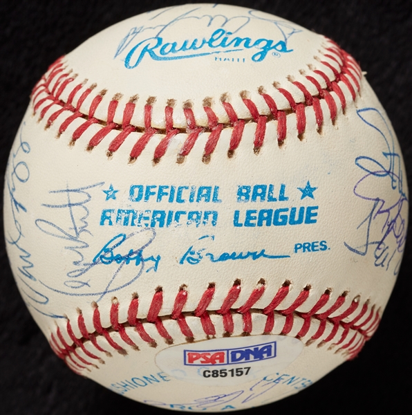 3000 Hit Club Multi-Signed OAL Baseball with Hank Aaron & Willie Mays (16) (PSA/DNA)