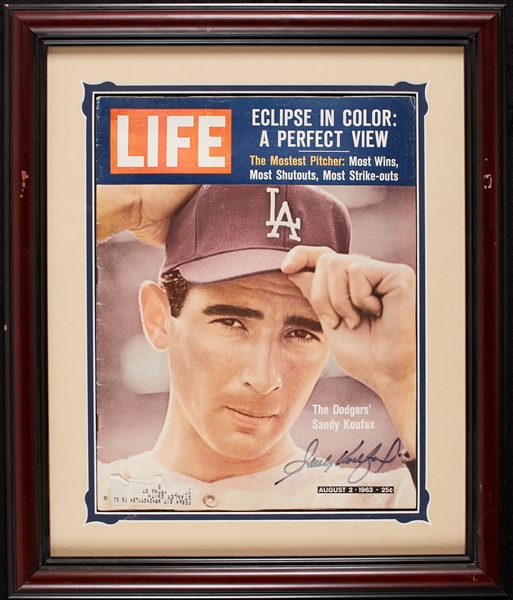 Sandy Koufax Signed LIFE Magazine in Frame (1963) (BAS)