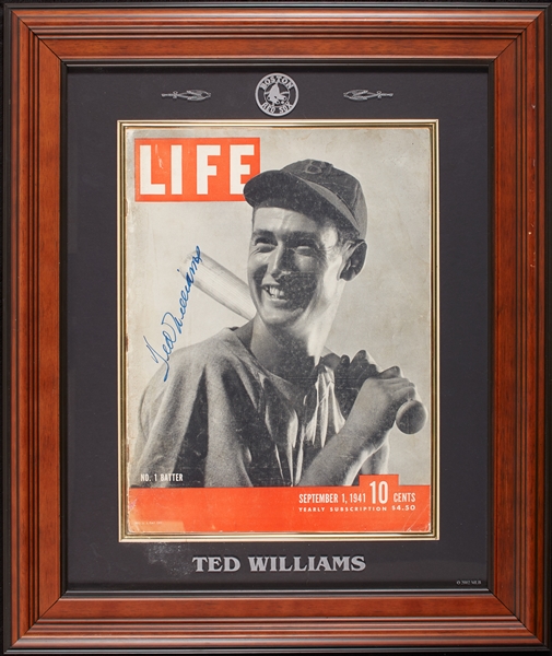 Ted Williams Signed LIFE Magazine in Frame (1941) (BAS)