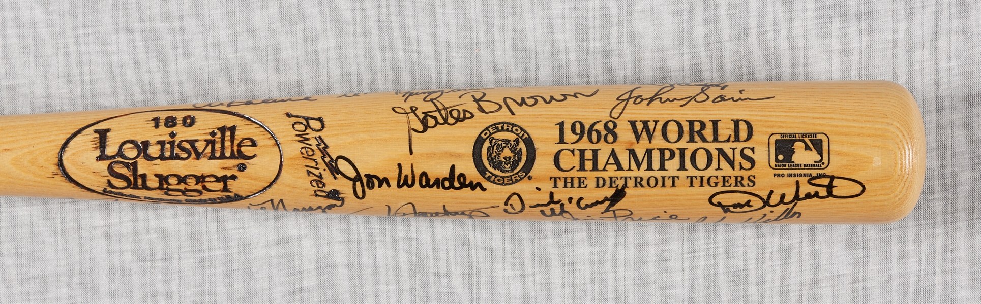 1968 Detroit Tigers World Champs Team-Signed LS Bat (25) (BAS)