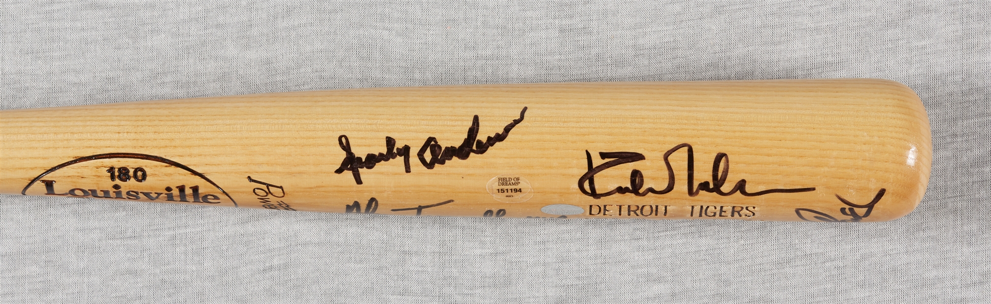 1984 Detroit Tigers World Champs Team-Signed Bat (7) (Mounted Memories)
