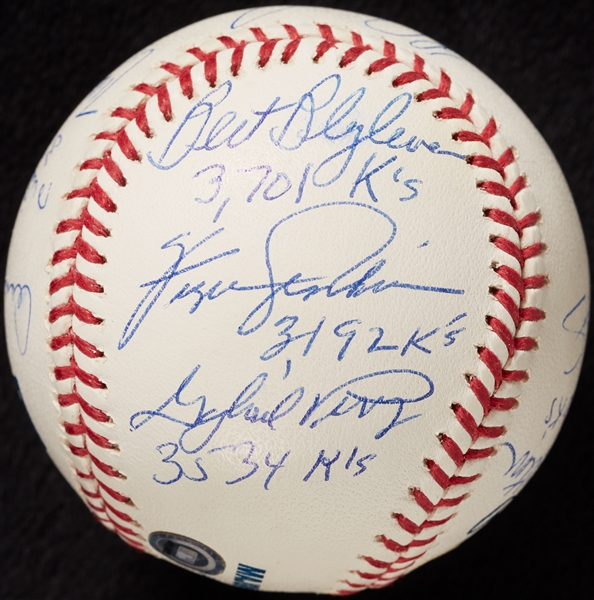 3000 Strikeouts Club Multi-Signed OML Baseball with Inscriptions (11) (BAS)